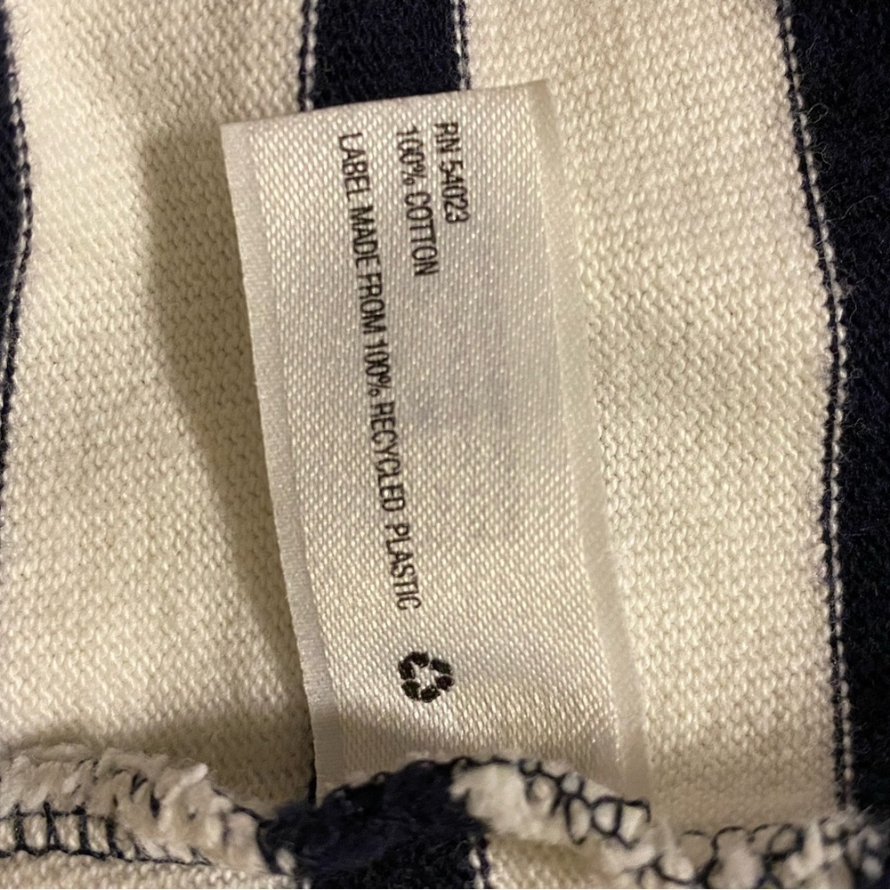 GAP Classic Nautical Navy Stripe Cotton Dress Shoulder Zip Minimalist Size L - Picture 6 of 12